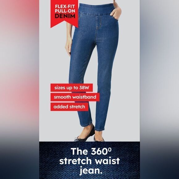 NWOT Woman Within Flex-Fit Pull-On Bootcut Jean - Picture 5 of 6
